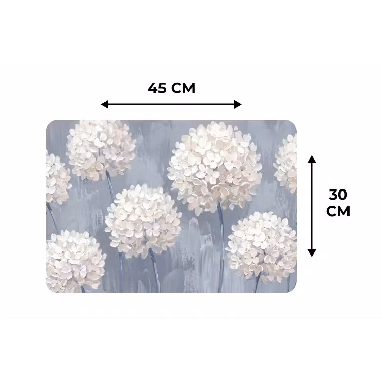 Bloemen - Illustratie - Blauw Placemat vinyl groot -specs
