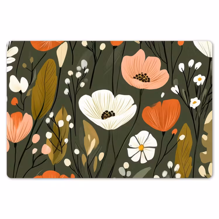 Bloemen - Illustratie - Groen Placemat vinyl groot -zzsfeer1_Kitchenyeah-website