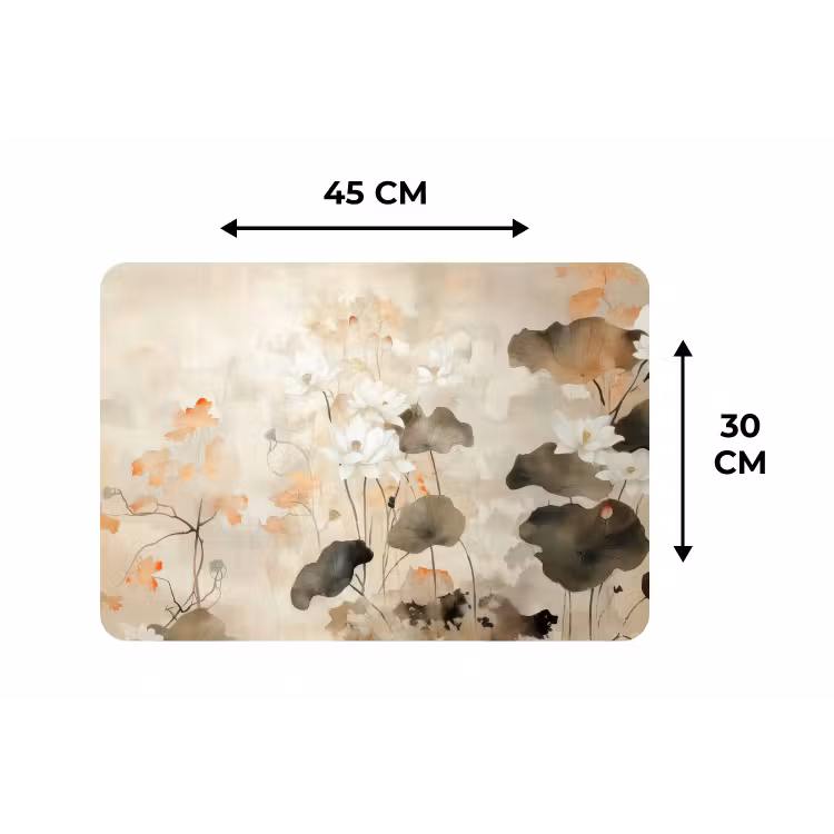 Bloemen - Japandi - Wabi sabi Placemat vinyl groot -specs
