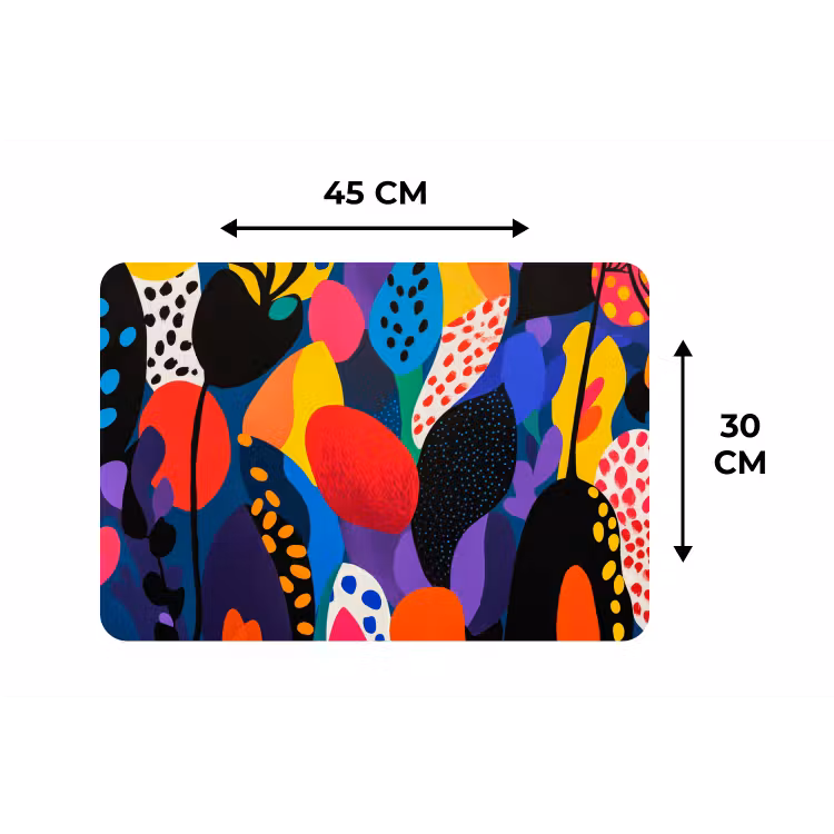 Bloemen - Bladeren - Abstract - Rood Placemat vinyl groot -specs