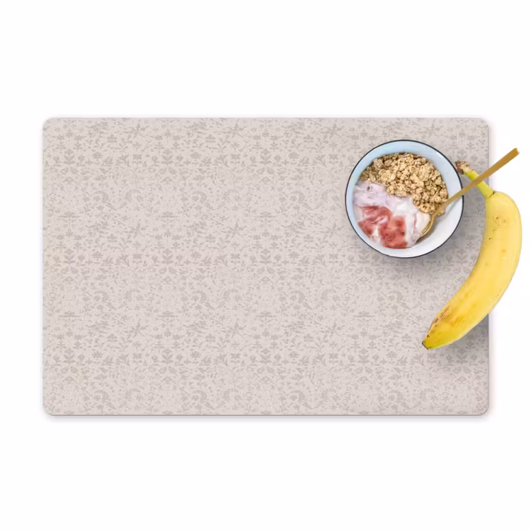 Bloemen - Bladeren - Licht - Taupe Placemat vinyl groot 368 -zzzproduct_Kitchenyeah-website
