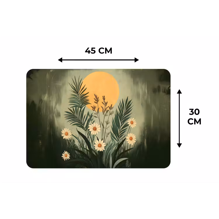 Bloemen - Bladeren - Zon - Groen Placemat vinyl groot -specs