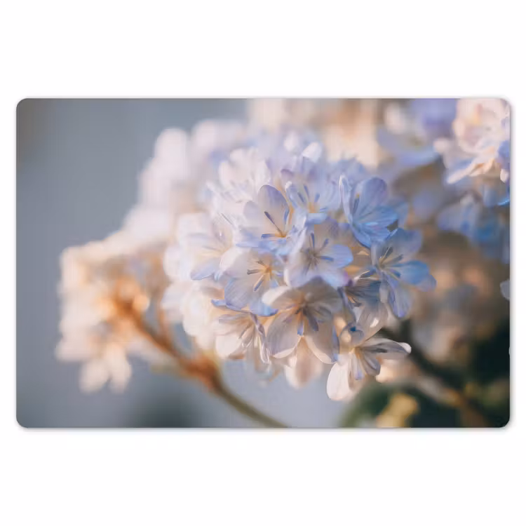 Bloemen - Lichtblauw - Wazig - Trosje Placemat vinyl groot -zzsfeer1_Kitchenyeah-website