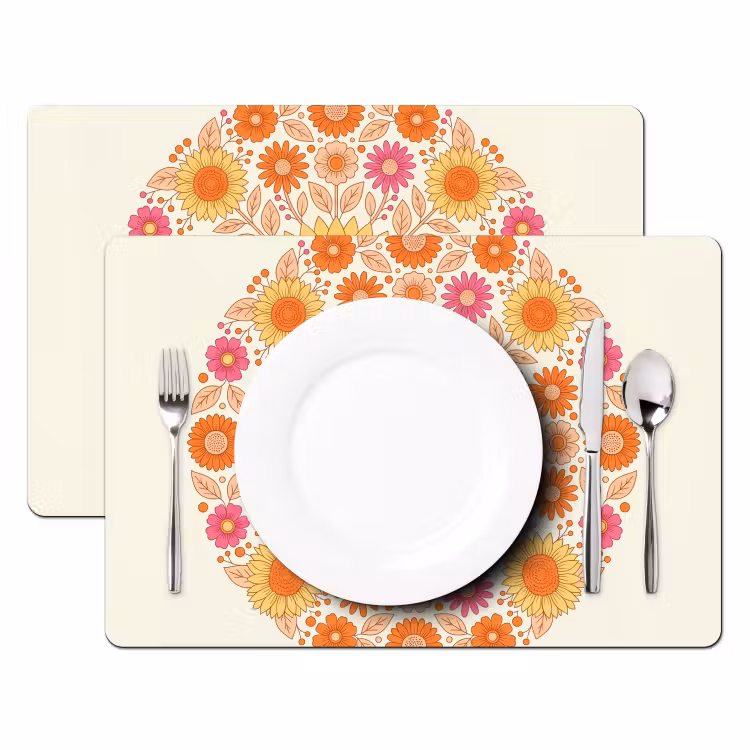 Bloemen - Mandala - Patroon - Kleurrijk Placemat vinyl groot -zzsfeer2_Kitchenyeah-website