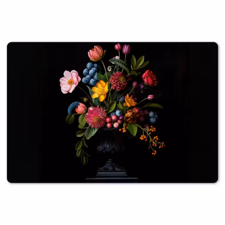 Bloemen - Vrolijk - Vaas Placemat vinyl groot -zzsfeer1_Kitchenyeah-website