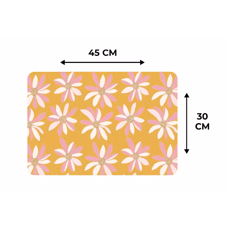 Bloemen - Modern - Geel Placemat vinyl groot 368 -specs