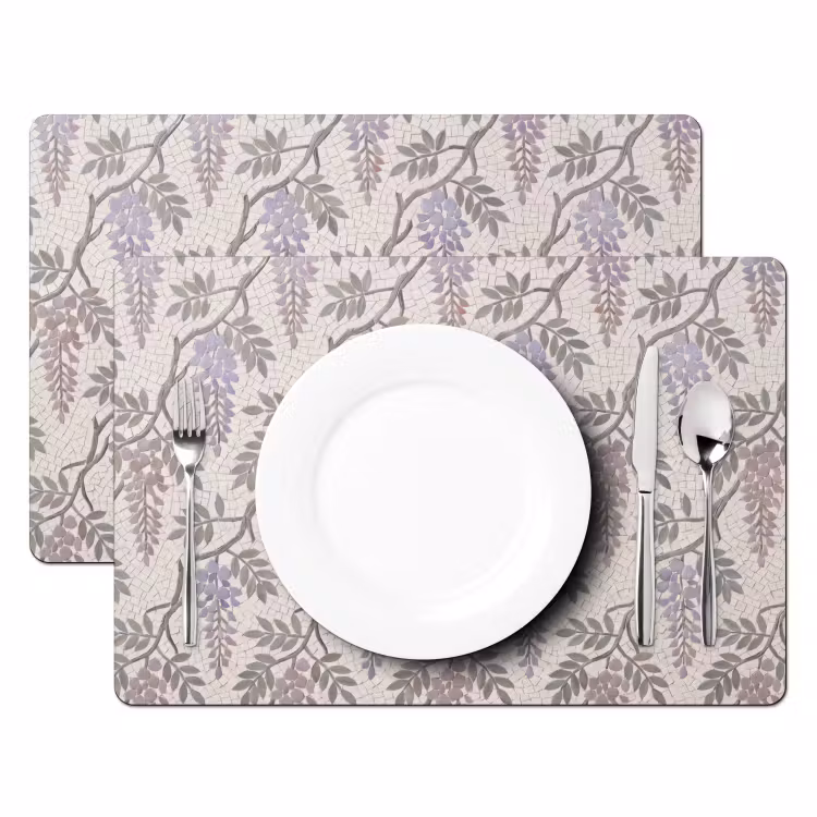 Bloemen - Mozaïek - Natuur - Patroon - Paars Placemat vinyl groot -zzsfeer2_Kitchenyeah-website
