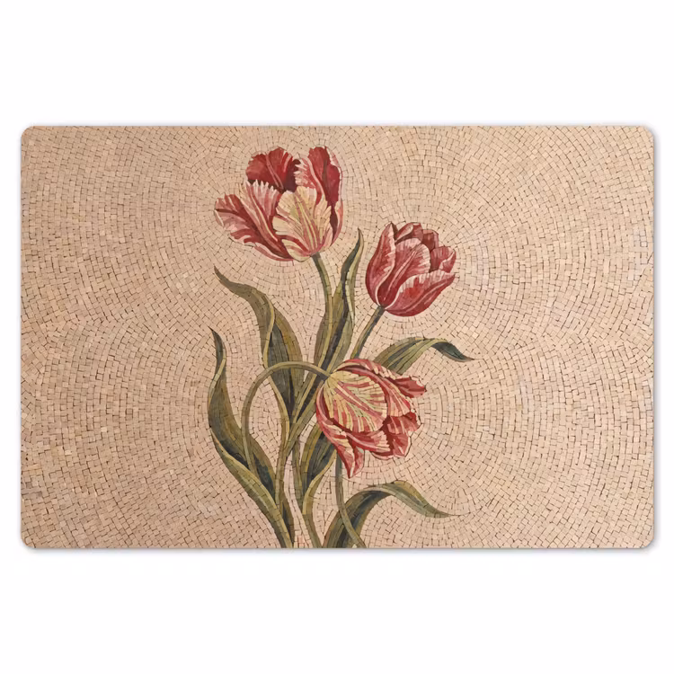 Bloemen - Mozaïek - Rood - Groen - Kunst Placemat vinyl groot -zzsfeer1_Kitchenyeah-website