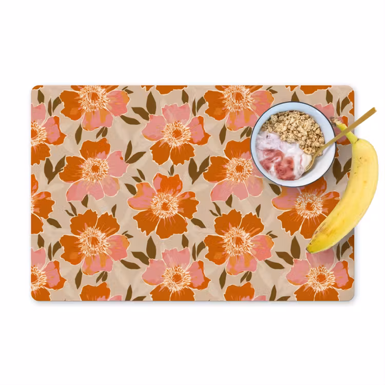 Bloemen - Motief - Retro Placemat vinyl groot 368 -zzzproduct_Kitchenyeah-website