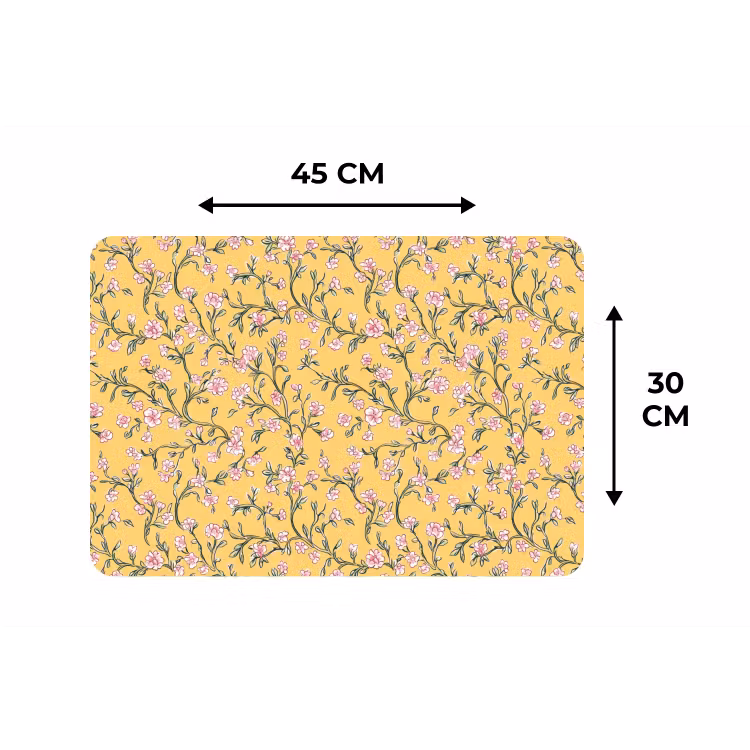 Bloemen - Motief - Geel Placemat vinyl groot 368 -specs
