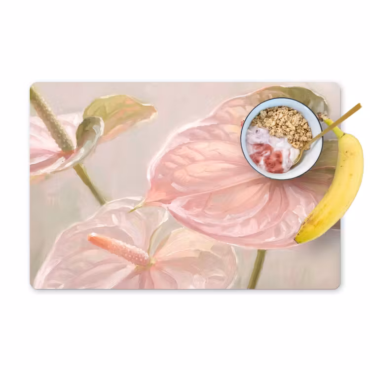 Bloemen - Pastel - Abstract - Natuur - Groen Placemat vinyl groot -zzzproduct_Kitchenyeah-website