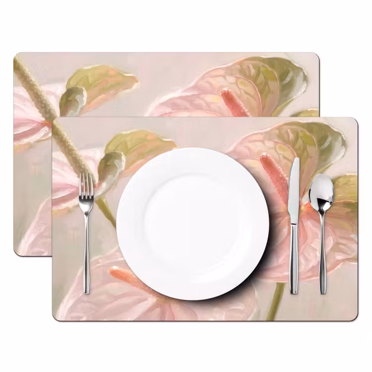Bloemen - Pastel - Abstract - Natuur - Groen Placemat vinyl groot -zzsfeer2_Kitchenyeah-website