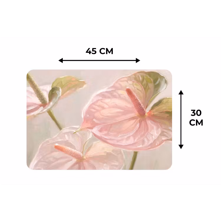Bloemen - Pastel - Abstract - Natuur - Groen Placemat vinyl groot -specs