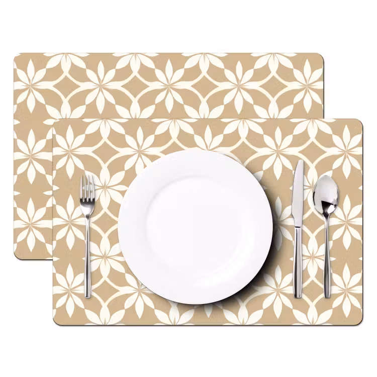 Bloemen - Patroon - Beige Placemat vinyl groot 368 -zzsfeer2_Kitchenyeah-website