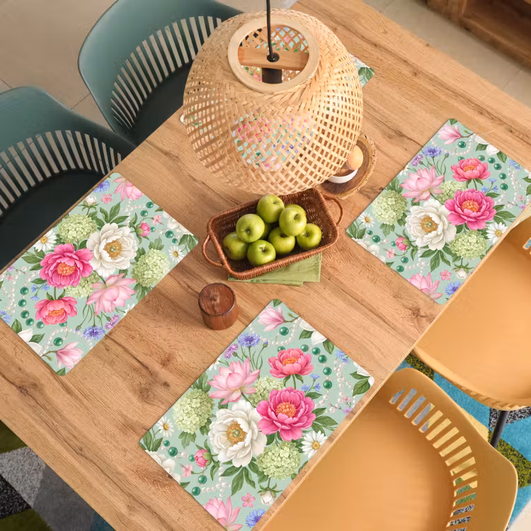 Bloemen - Patroon - Botanisch - Groen Placemat vinyl groot -zzsfeer5_Kitchenyeah-website