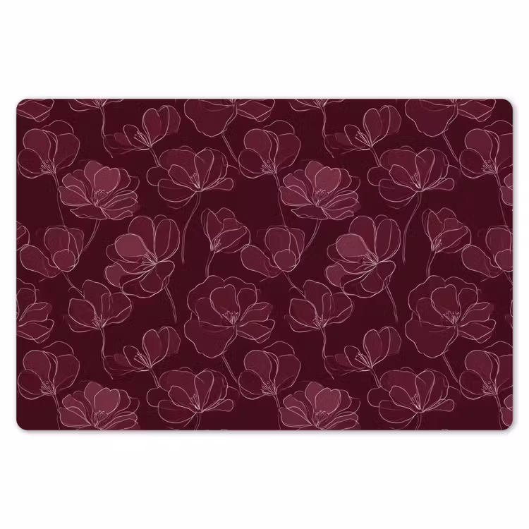 Bloemen - Patroon - Bordeauxrood Placemat vinyl groot 368 -zzsfeer1_Kitchenyeah-website