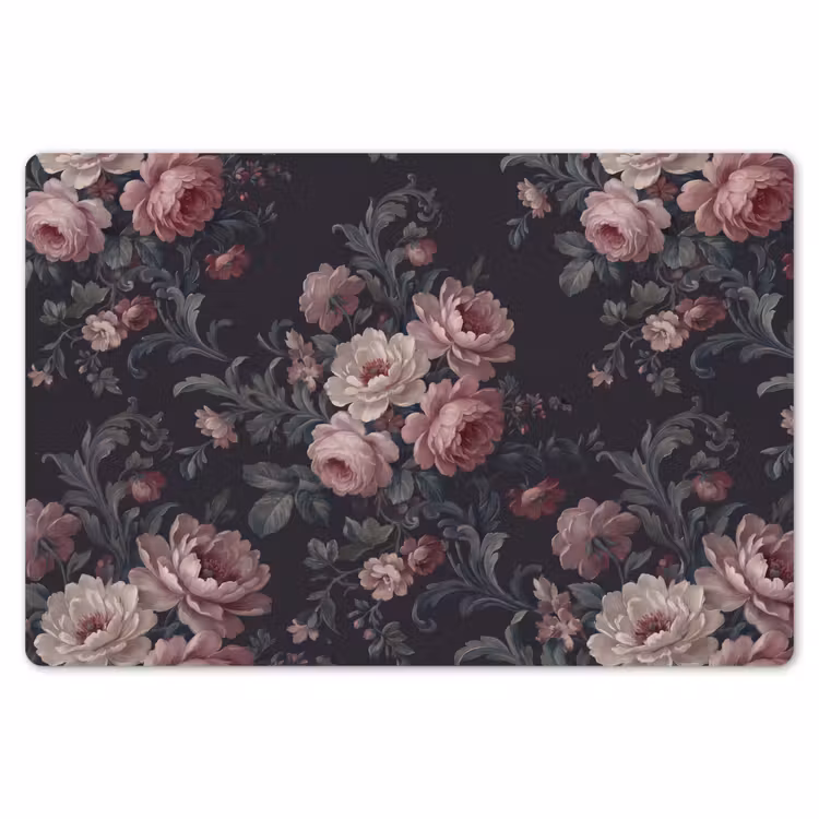 Bloemen - Patroon - Sierlijk - Roze - Donker Placemat vinyl groot -zzsfeer1_Kitchenyeah-website
