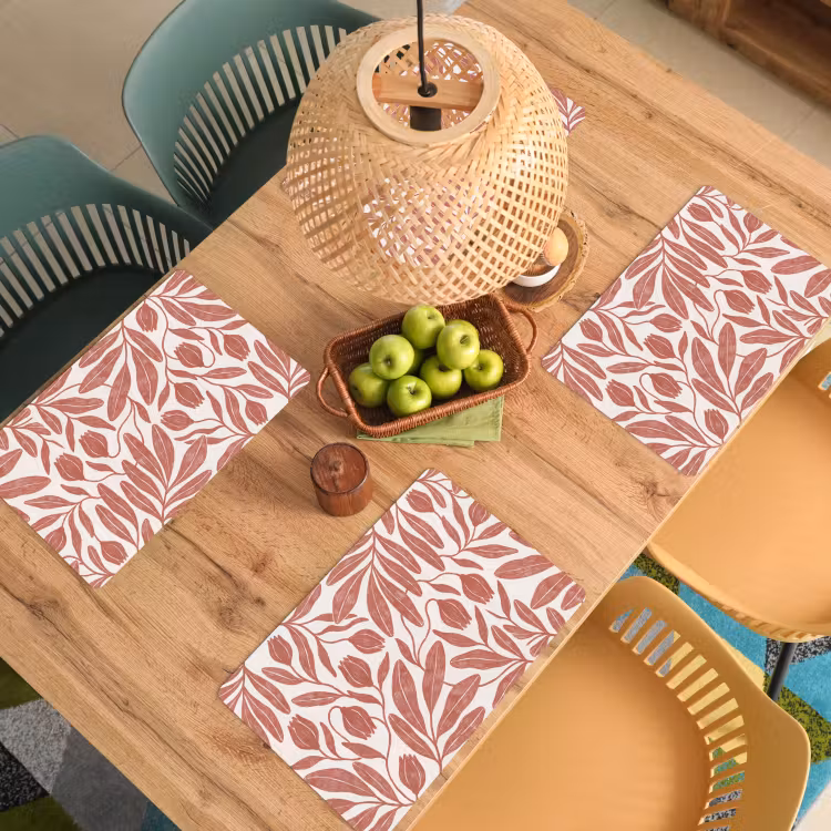 Bloemen - Patroon - Modern - Natuur - Bruin Placemat vinyl groot -zzsfeer5_Kitchenyeah-website