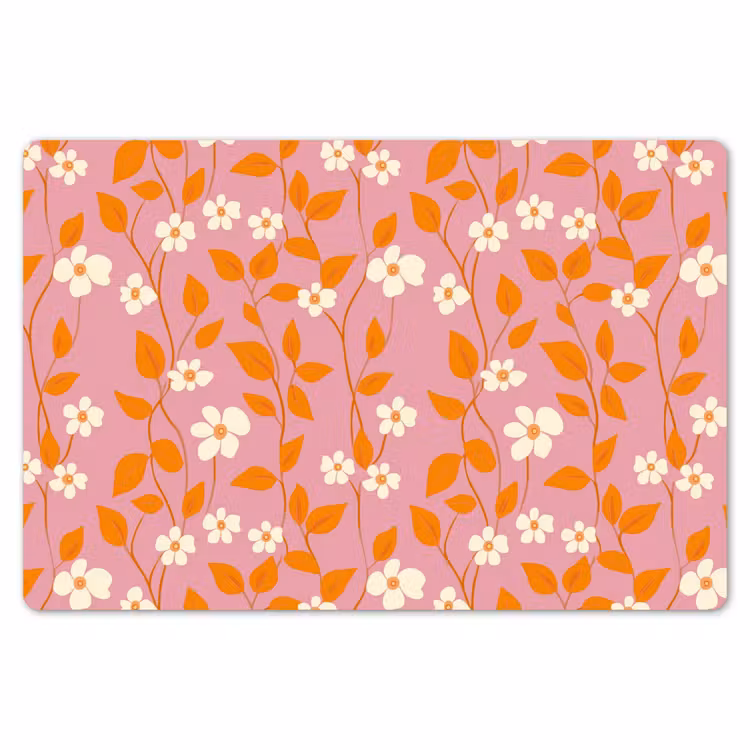 Bloemen - Patroon - Oranje Placemat vinyl groot 368 -zzsfeer1_Kitchenyeah-website