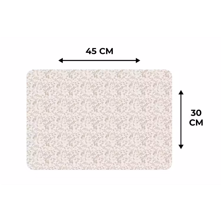Bloemen - Patroon - Taupe Placemat vinyl groot 368 -specs