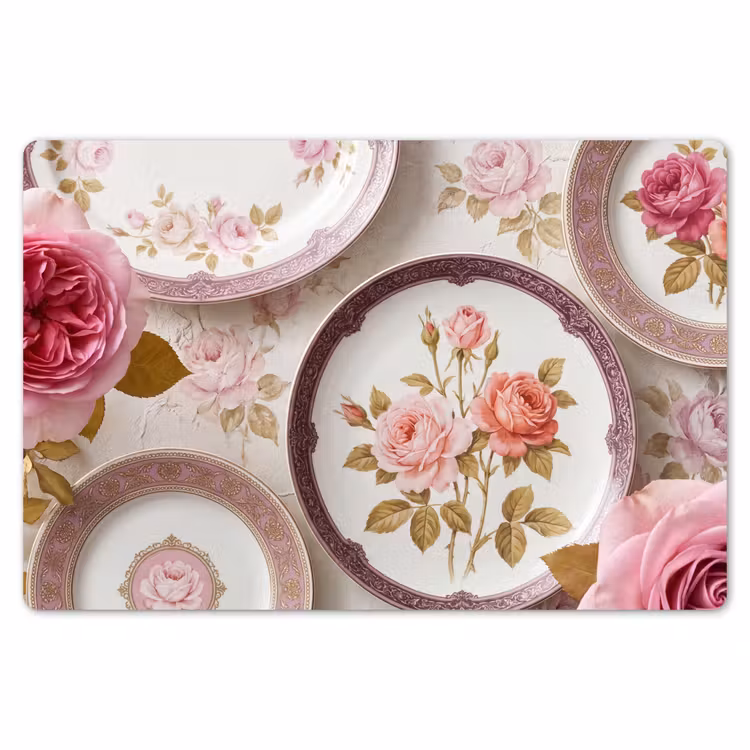Bloemen - Patroon - Vintage - Roze - Decoratie Placemat vinyl groot -zzsfeer1_Kitchenyeah-website