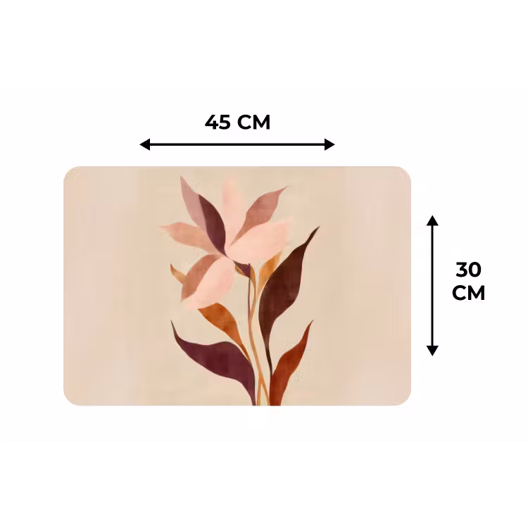 Bloemen - Blaadjes - Minimalistisch - Roze Placemat vinyl groot -specs