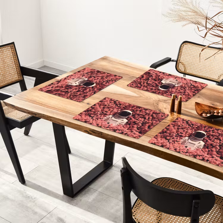 Bloemen - Roze - Astronaut Placemat vinyl groot -zzsfeer4_Kitchenyeah-website