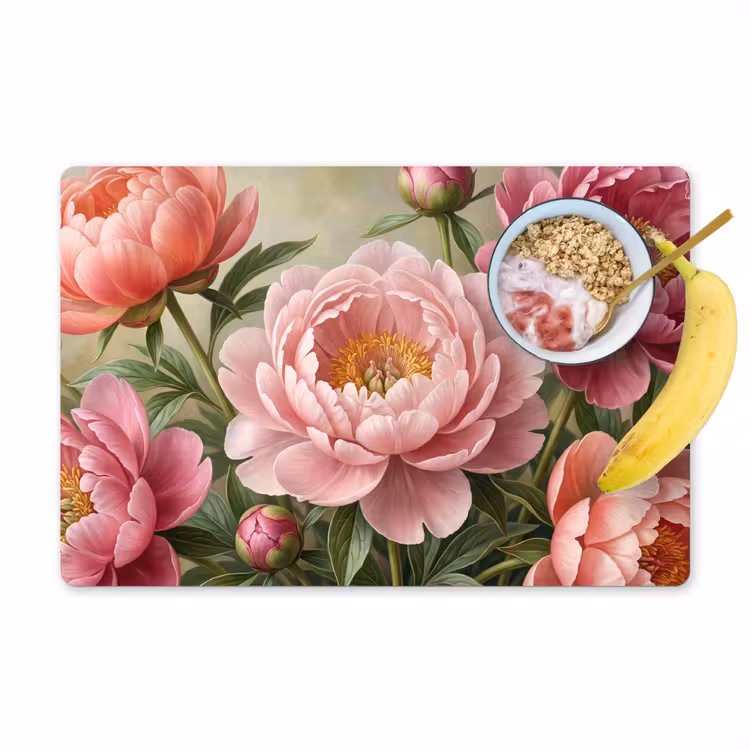 Bloemen - Roze - Klassiek - Gedetailleerd - Natuur Placemat vinyl groot -zzzproduct_Kitchenyeah-website