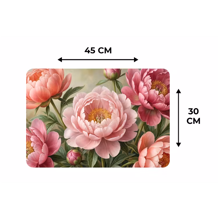 Bloemen - Roze - Klassiek - Gedetailleerd - Natuur Placemat vinyl groot -specs
