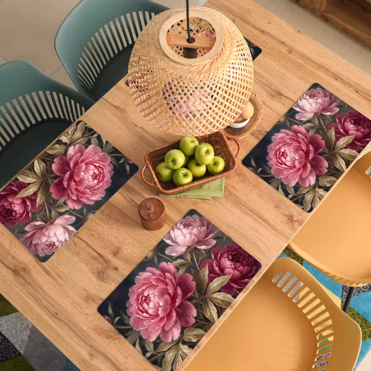 Bloemen - Roze - Klassiek - Natuur Placemat vinyl groot -zzsfeer5_Kitchenyeah-website