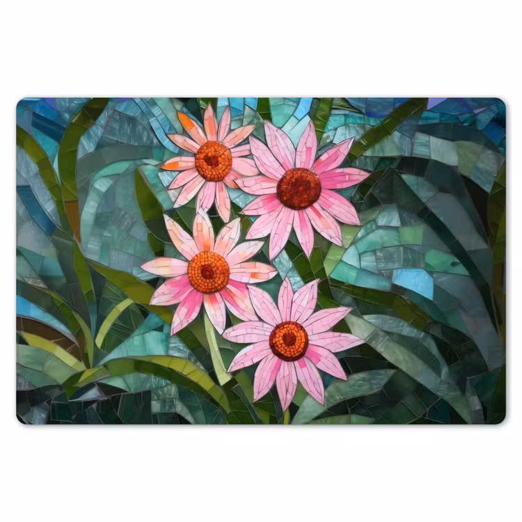 Bloemen - Roze - Glasmozaïek Placemat vinyl groot -zzsfeer1_Kitchenyeah-website