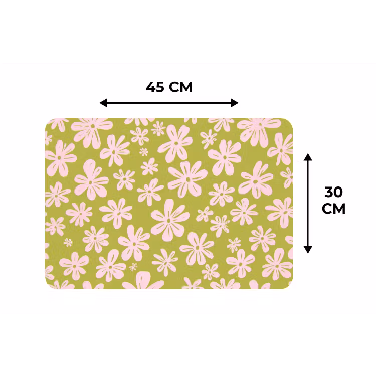 Bloemen - Roze - Getekend - Patroon Placemat vinyl groot -specs