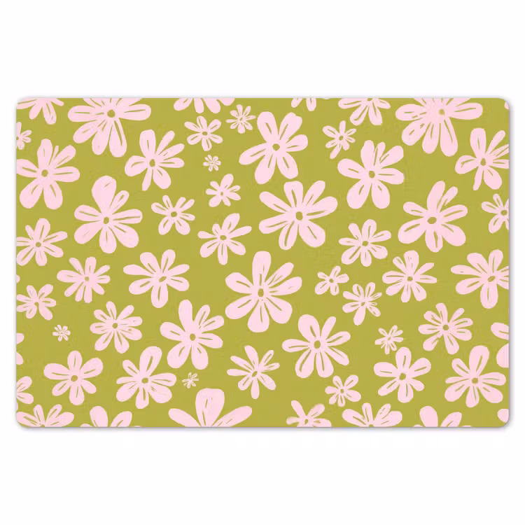 Bloemen - Roze - Getekend - Patroon Placemat vinyl groot -zzsfeer1_Kitchenyeah-website