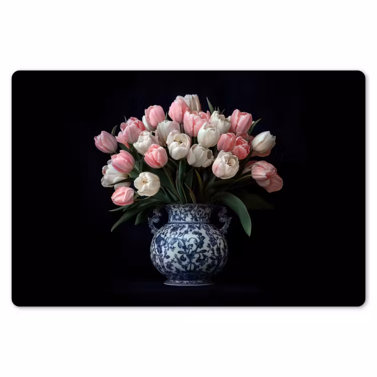 Bloemen - Roze - Tulpen - Vaas Placemat vinyl groot -zzsfeer1_Kitchenyeah-website