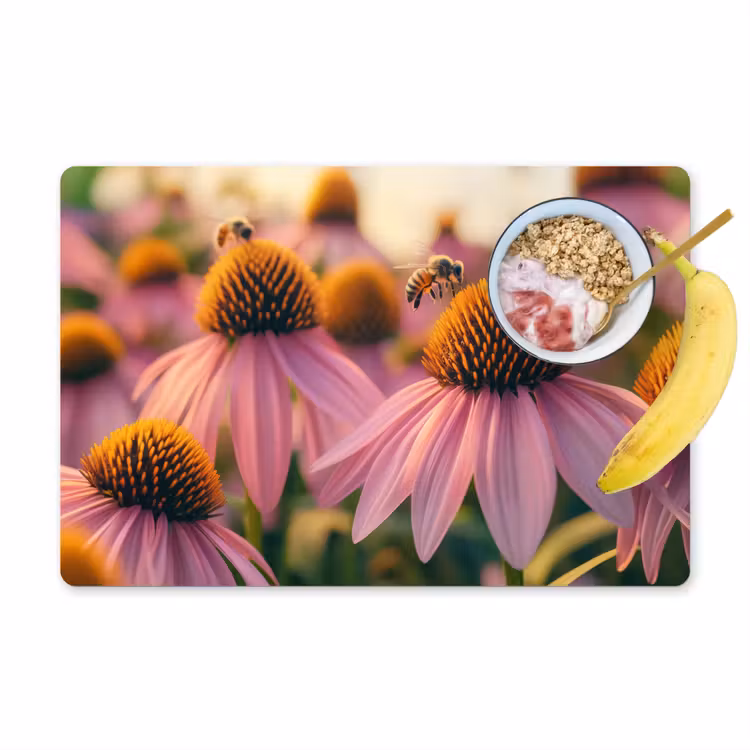 Bloemen - Paars - Bijen Placemat vinyl groot -zzzproduct_Kitchenyeah-website