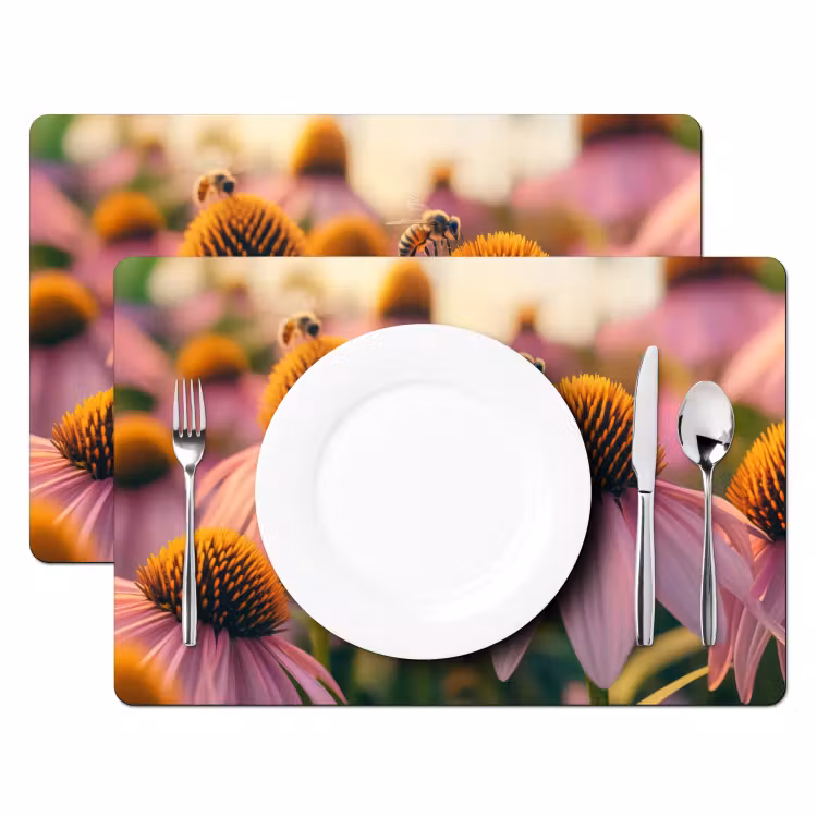 Bloemen - Paars - Bijen Placemat vinyl groot -zzsfeer2_Kitchenyeah-website