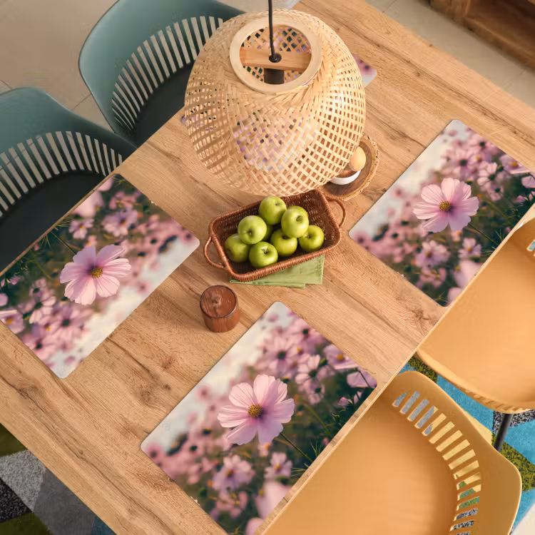Bloemen - Paars - Wazig Placemat vinyl groot -zzsfeer5_Kitchenyeah-website