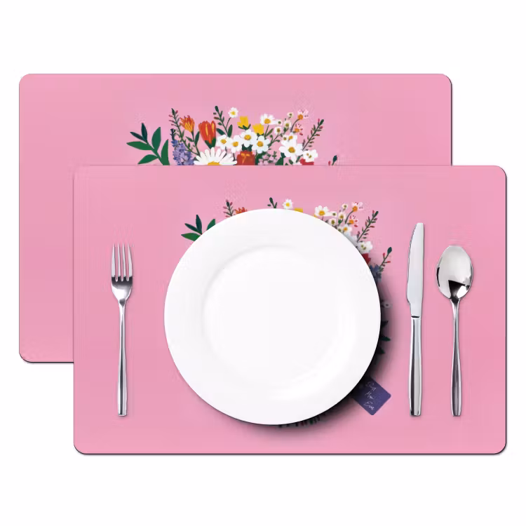 Bloemen - Quote - Kaartje - Kleurrijk Placemat vinyl groot -zzsfeer2_Kitchenyeah-website