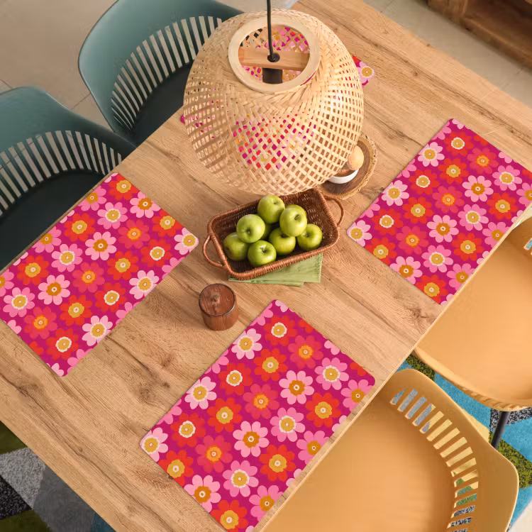 Bloemen - Retro - Kleurrijk Placemat vinyl groot 368 -zzsfeer5_Kitchenyeah-website