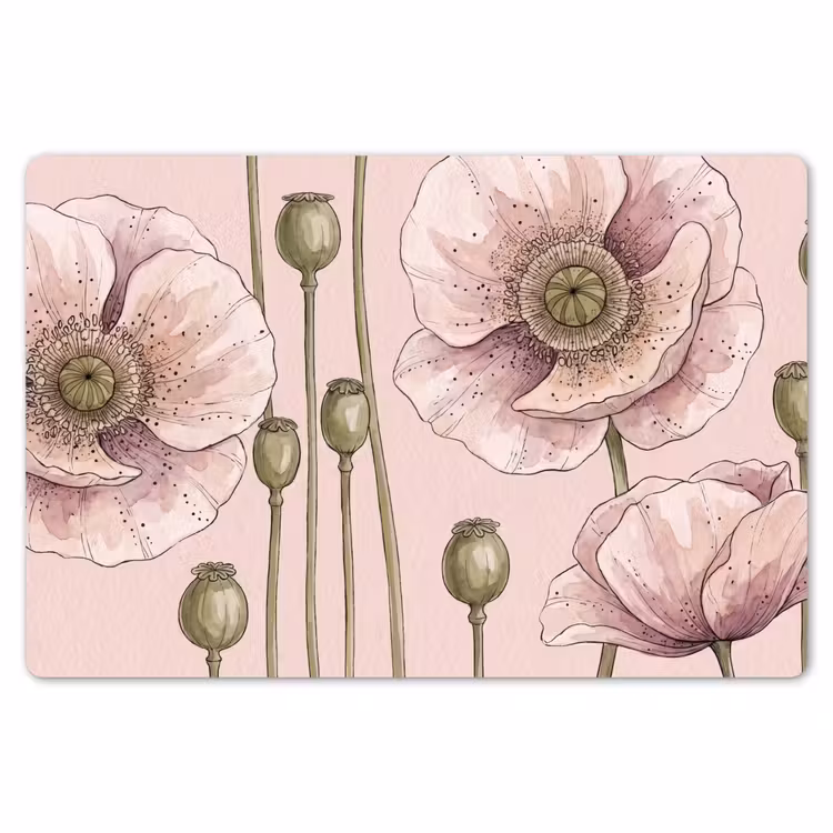 Bloemen - Zomer - Natuur - Aquarel - Roze Placemat vinyl groot -zzsfeer1_Kitchenyeah-website