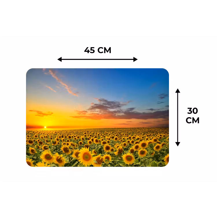 Bloemen - Zonnebloem - Zonsondergang - Nacht - Oranje Placemat vinyl groot -specs
