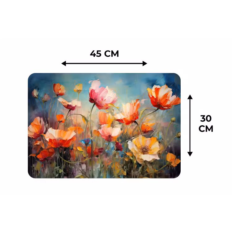 Bloemen - Watercolor - Kunst - Botanisch - Natuur Placemat vinyl groot -specs