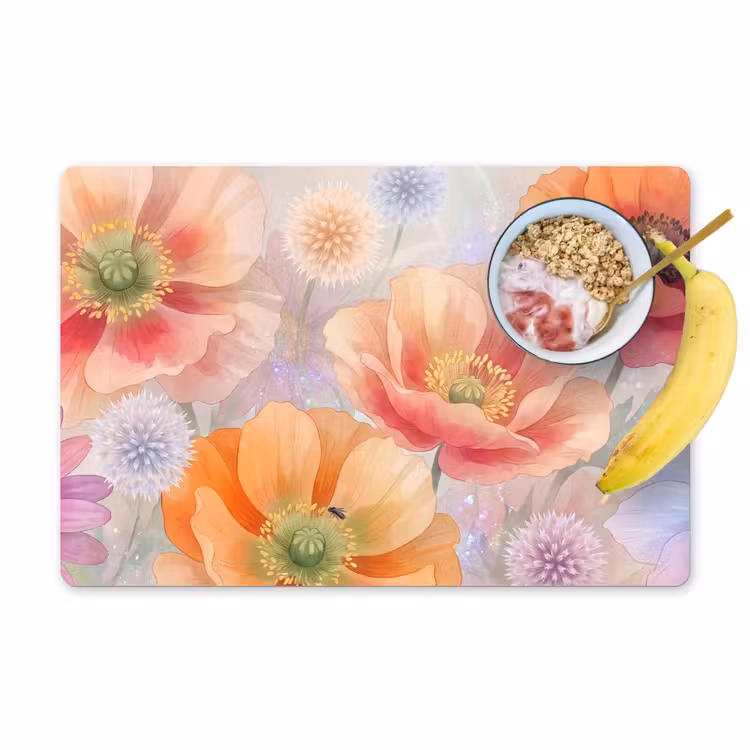 Bloemen - Aquarel - Natuur - Modern - Kleurrijk Placemat vinyl groot -zzzproduct_Kitchenyeah-website