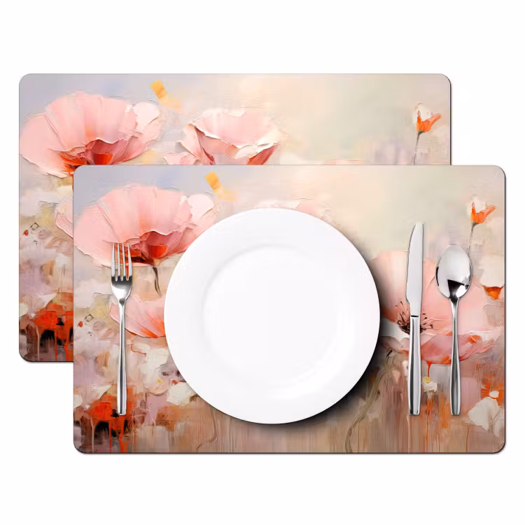 Bloemen - Watercolor - Roze - Abstract - Kunst Placemat vinyl groot -zzsfeer2_Kitchenyeah-website