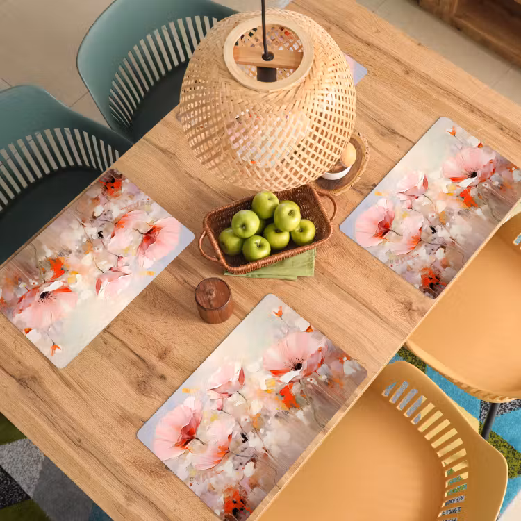 Bloemen - Watercolor - Roze - Abstract - Kunst Placemat vinyl groot -zzsfeer5_Kitchenyeah-website