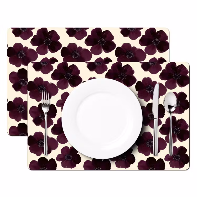 Bloemen - Aquarel - Paars Placemat vinyl groot 368 -zzsfeer2_Kitchenyeah-website