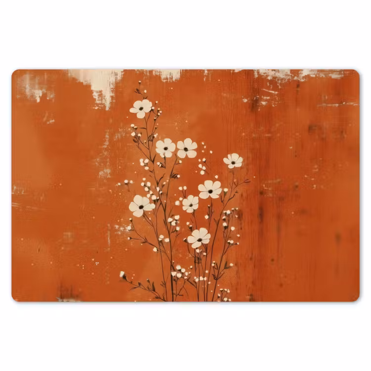 Bloemen - Wit - Subtiel - Roestkleur Placemat vinyl groot -zzsfeer1_Kitchenyeah-website