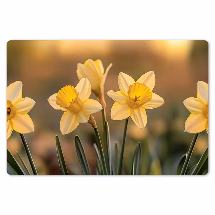 Bloemen - Geel - Wazig Placemat vinyl groot -zzsfeer1_Kitchenyeah-website