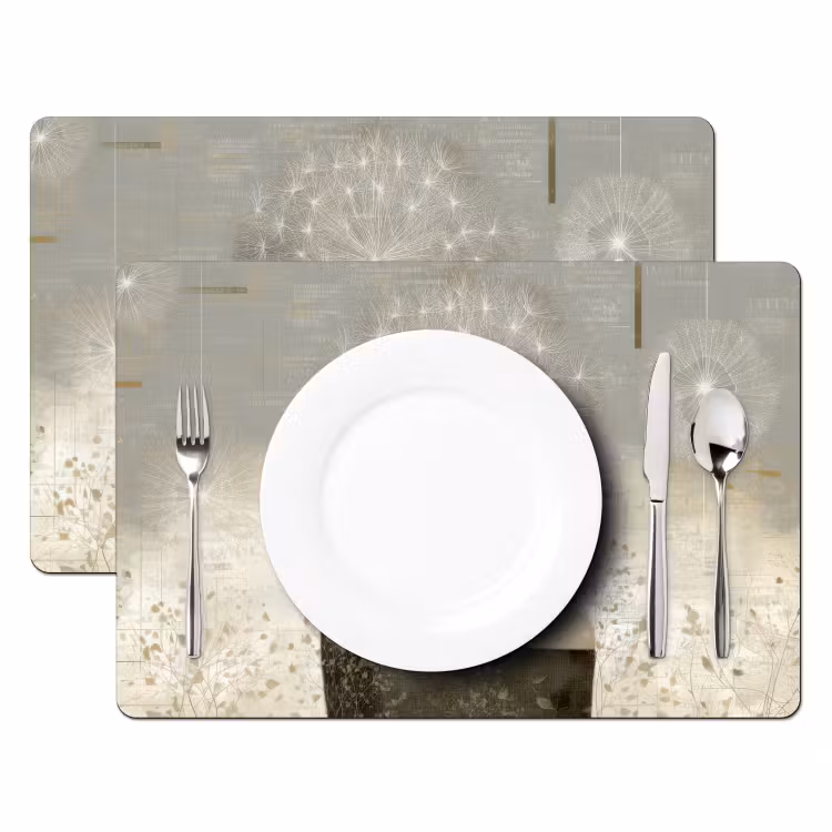 Pluis - Vrouw - Beige Placemat vinyl groot -zzsfeer2_Kitchenyeah-website