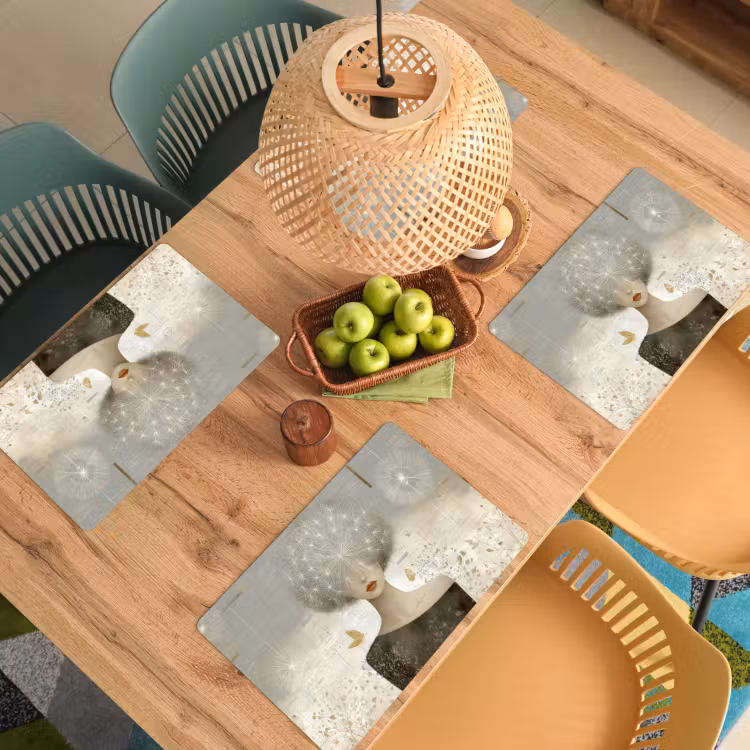 Pluis - Vrouw - Beige Placemat vinyl groot -zzsfeer5_Kitchenyeah-website